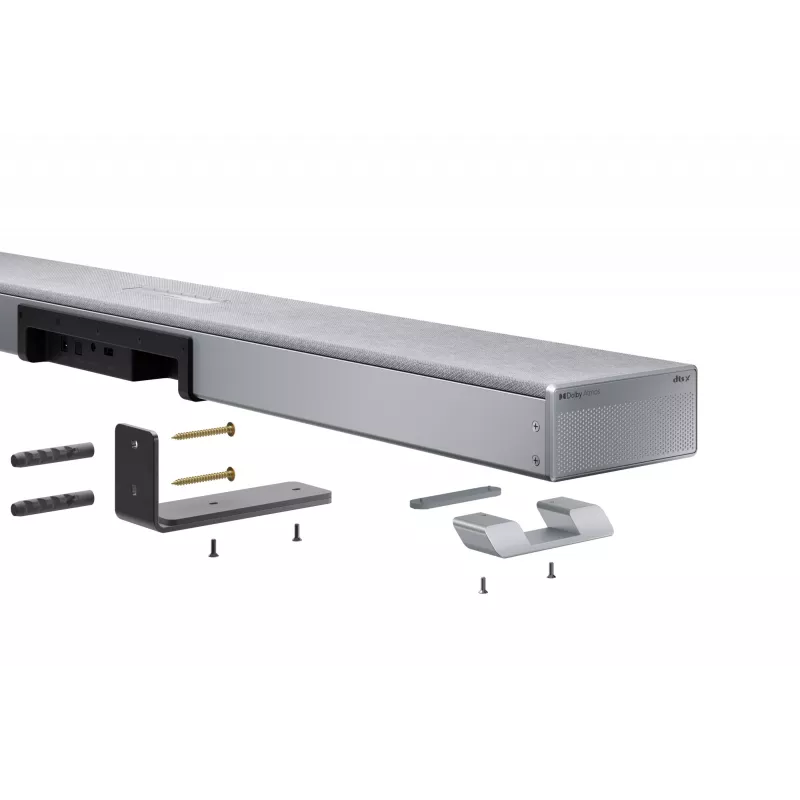 Sharp HT-SBW53121(SL) 3.1.2 Dolby Atmos/DTS:X soundbar s bezdrôtovým subwooferom, 550 W, Bluetooth, strieborný
