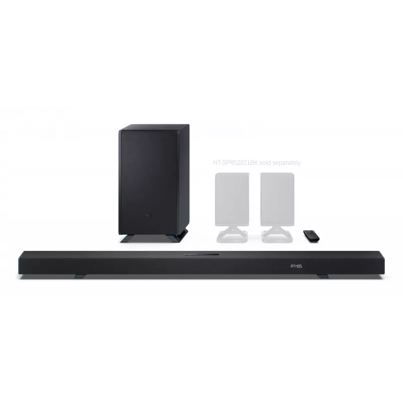 Sharp HT-SBW55121(BK) 5.1.2 Dolby Atmos/DTS:X soundbar s bezdrôtovým subwooferom, 650 W, Bluetooth, čierny