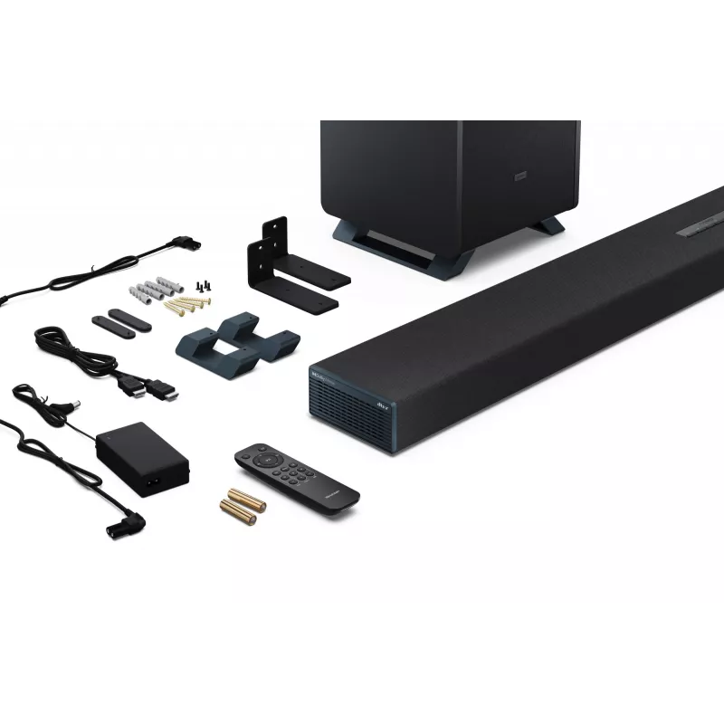 Sharp HT-SBW55121(BK) 5.1.2 Dolby Atmos/DTS:X soundbar s bezdrôtovým subwooferom, 650 W, Bluetooth, čierny