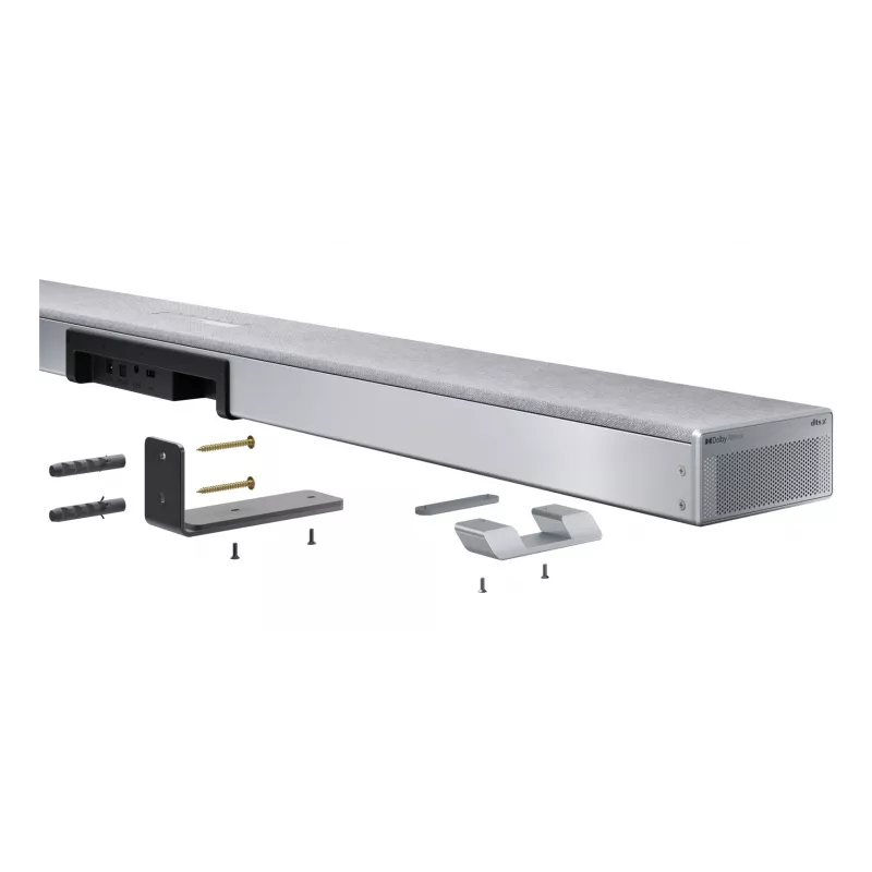 Sharp HT-SBW55121(SL) 5.1.2 Dolby Atmos/DTS:X soundbar s bezdrôtovým subwooferom, 650 W, Bluetooth, strieborný