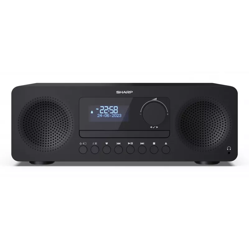 Domáci audio mikrosystém Sharp XL-B720D 30 W, 2-pásmový reproduktor, DAB/DAB+/FM, optický prehrávač diskov, čierny