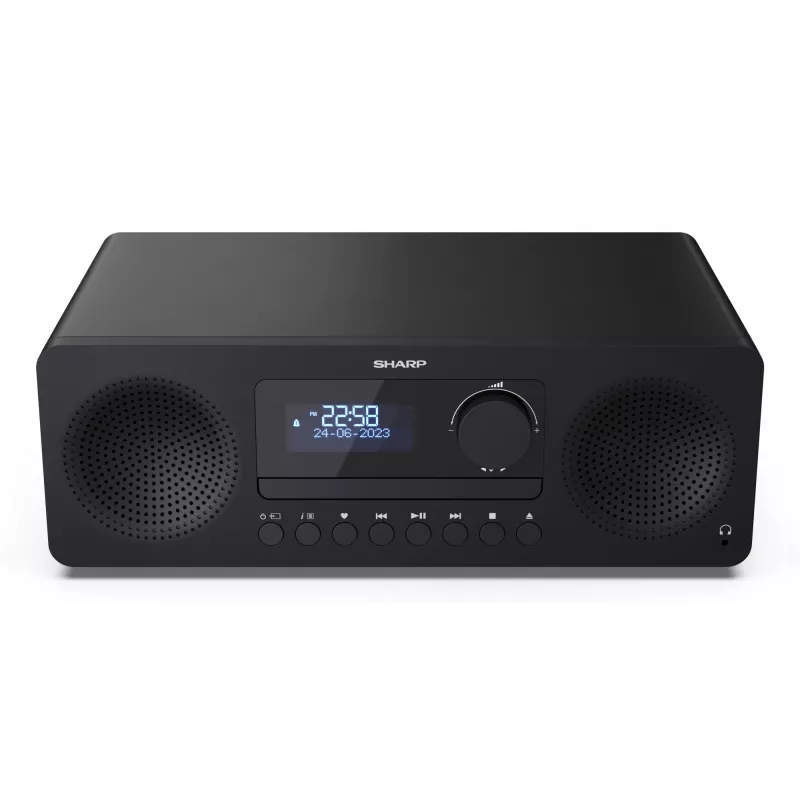 Domáci audio mikrosystém Sharp XL-B720D 30 W, 2-pásmový reproduktor, DAB/DAB+/FM, optický prehrávač diskov, čierny