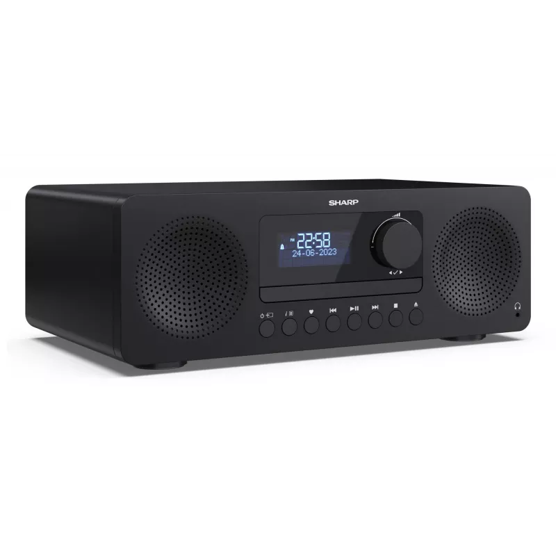 Domáci audio mikrosystém Sharp XL-B720D 30 W, 2-pásmový reproduktor, DAB/DAB+/FM, optický prehrávač diskov, čierny