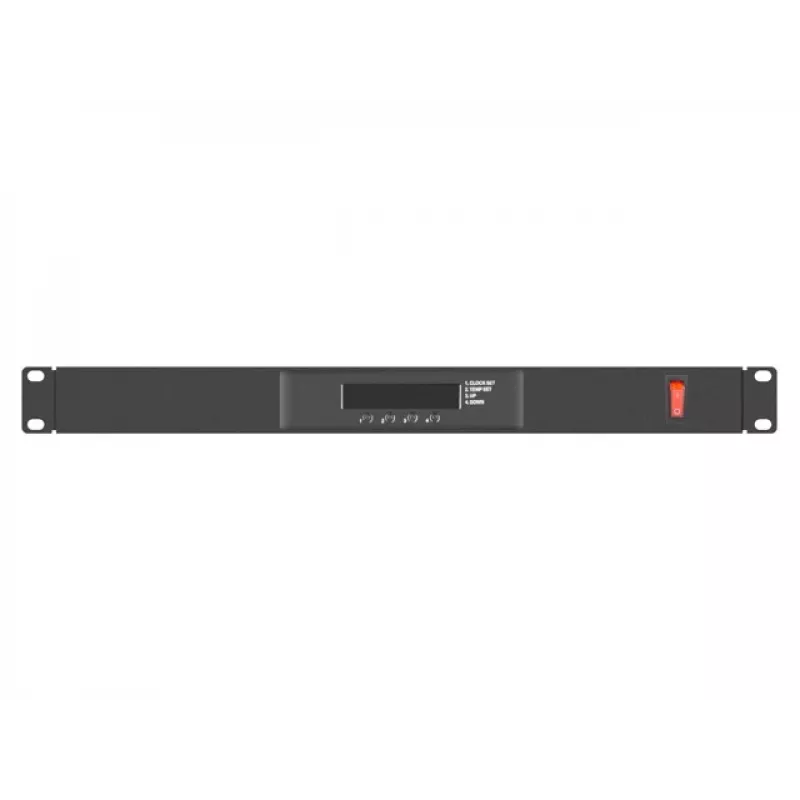 Lanberg AK-1503-B 19" 1U ventilačný panel s LCD a termostatom, 4 ventilátory, 230 V, 483x322x44,45 mm, čierny
