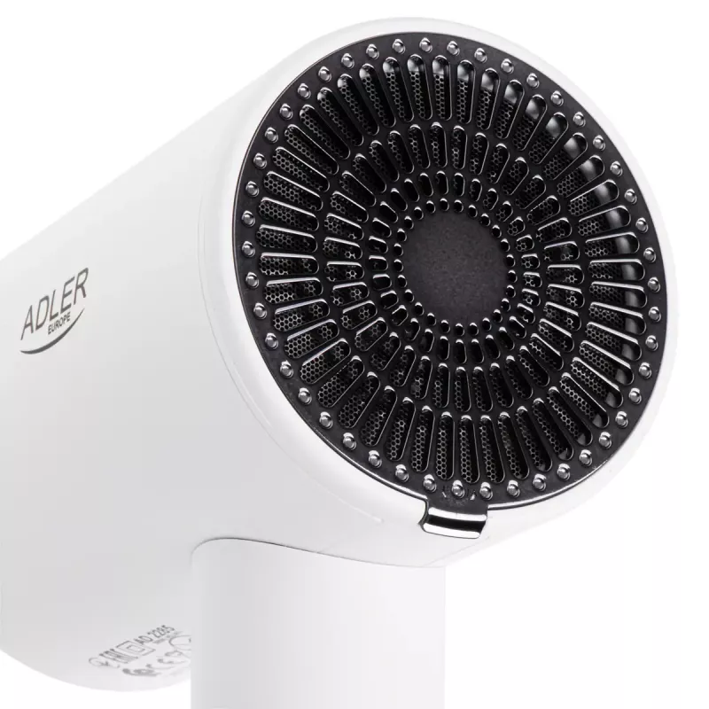 Nástenný sušič vlasov Adler AD 2285 — 2000 W, 3 teplotné stupne, studený vzduch, biela