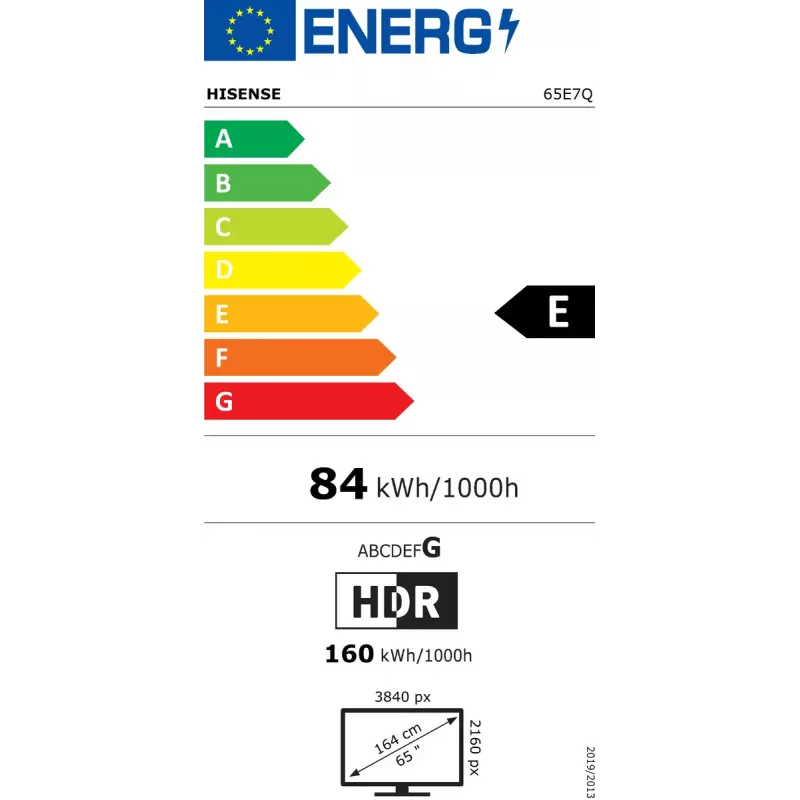 Hisense 65E7Q 65-palcový (165,1 cm) 4K Ultra HD QLED Smart TV, VIDAA OS, Wi-Fi, čierny