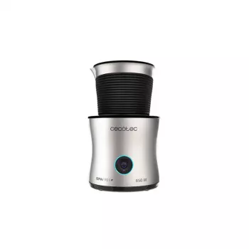 Šľahač na mlieko/ohrievač mlieka CECOTEC 01518 — automatický, 650 W, nerezová nádoba, strieborná