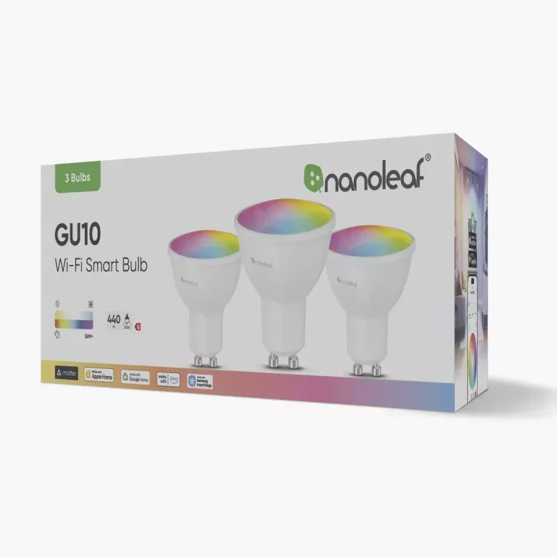 Inteligentná žiarovka Nanoleaf N7502B02-3GU10 RGBCW Wi‑Fi 3 ks balenie GU10