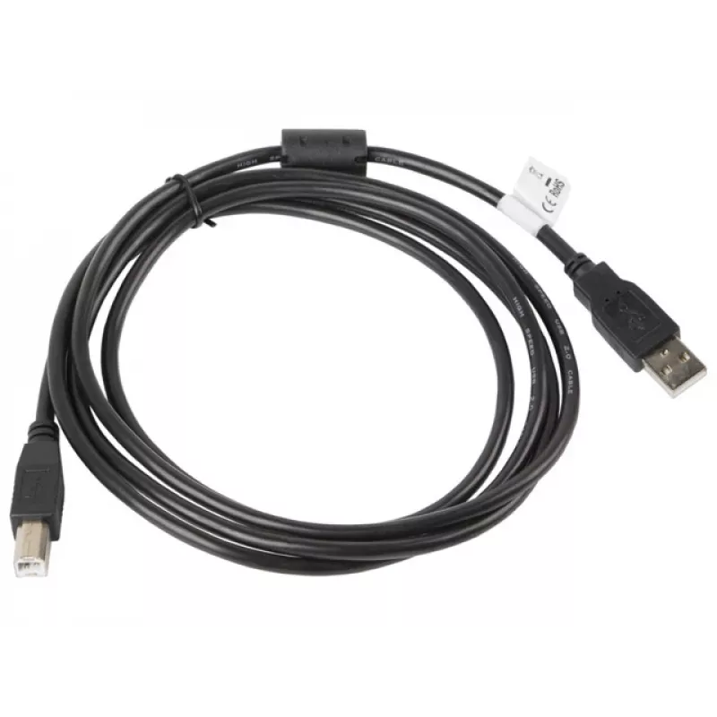 USB 2.0 kábel LANBERG CA-USBA-11CC-0018-BK 1,8 m, USB A na USB B, čierny, 480 Mbit/s