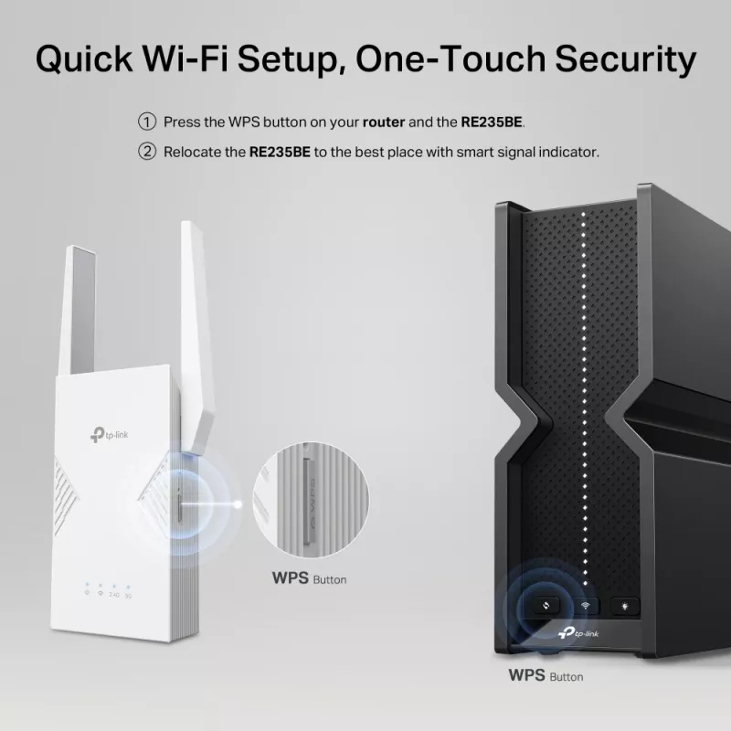 Sieťový vysielač a prijímač TP‑LINK BE3600 2882 Mbit/s, dvojpásmový 2,4/5 GHz, 1× RJ‑45, biela