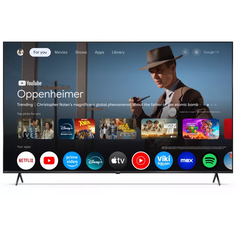 Sharp 65HP5265E 65" (165,1 cm) 4K Ultra HD Smart TV, Google TV, Wi-Fi, čierny