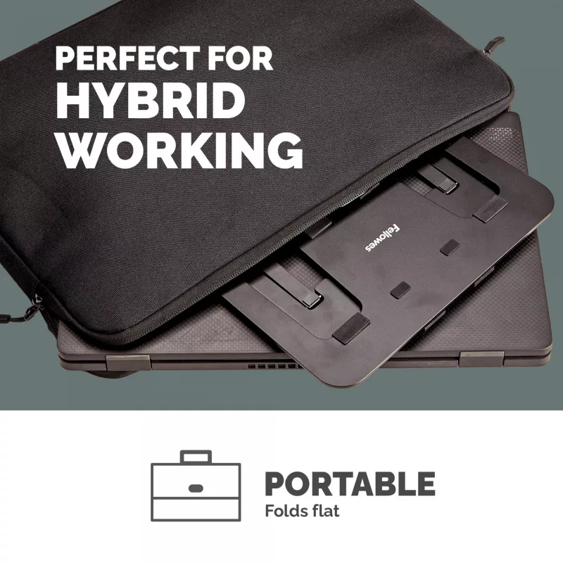 Fellowes Alumia Laptop Riser prenosný stojan na notebook max. veľkosť 15 palcov max. hmotnosť 5 kg čierny