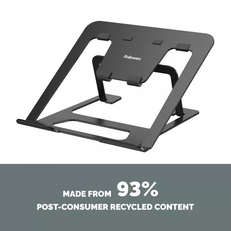 Fellowes Alumia Laptop Riser prenosný stojan na notebook max. veľkosť 15 palcov max. hmotnosť 5 kg čierny