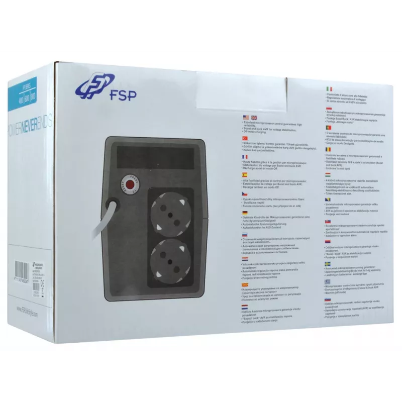 FSP FP 800 neprerušiteľný zdroj napájania (UPS) 0,8 kVA 480 W 2 AC výstupy