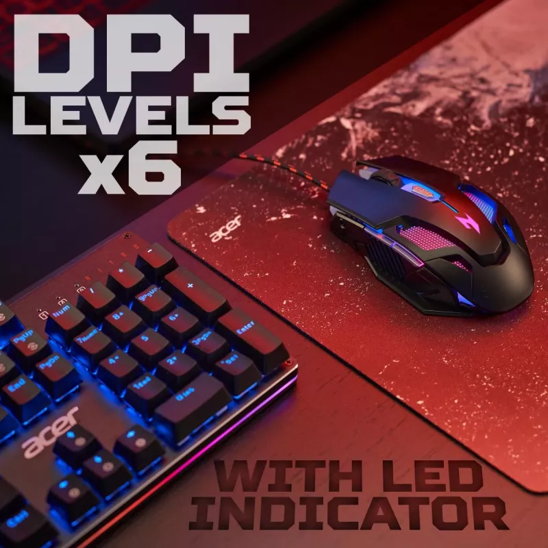Acer Nitro Gaming Mouse II NMW200, drôtová, čierna