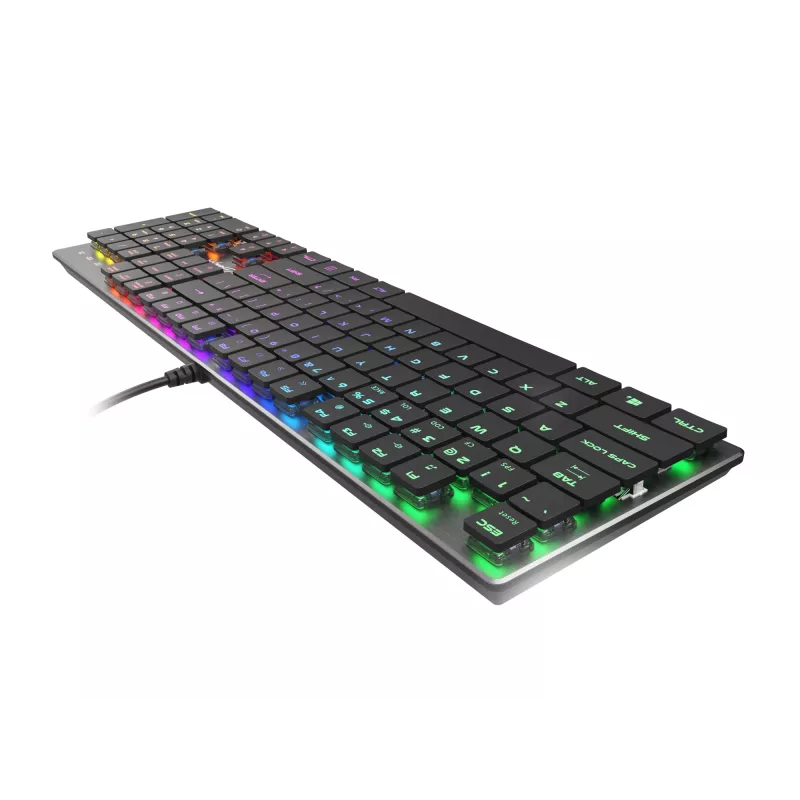GENESIS Thor 420 RGB klávesnica herná USB QWERTY US International strieborná