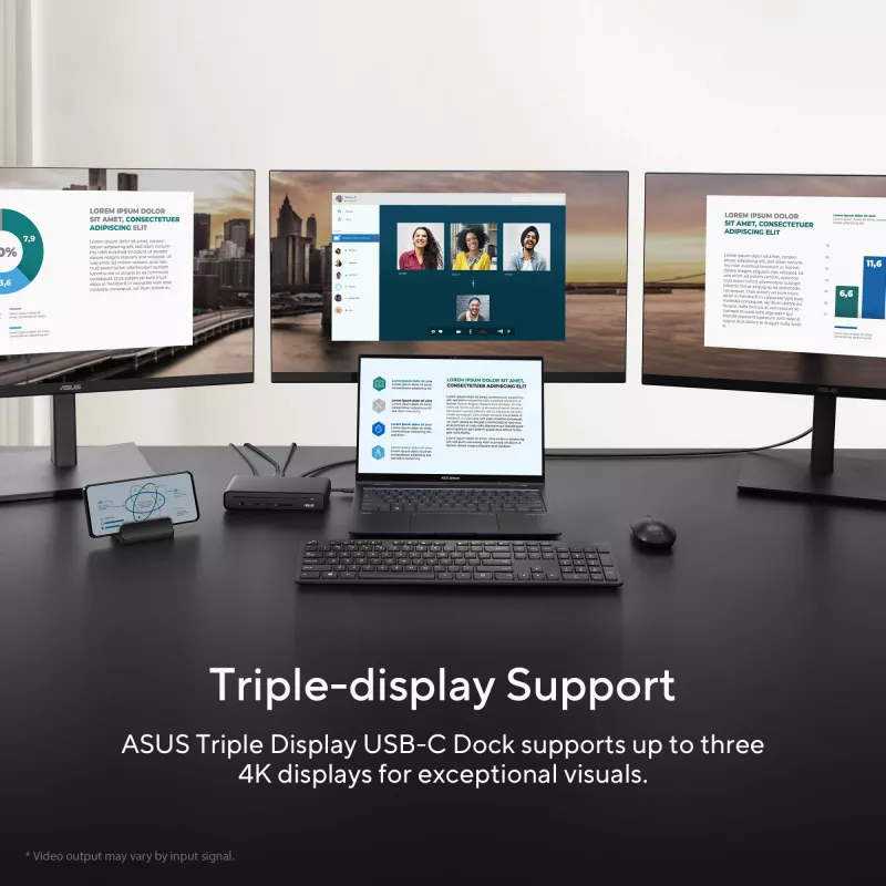 ASUS Triple Display USB-C Dock DC300 dokovacia stanica USB 3.2 Gen 2 (3.1 Gen 2) Type-C čierna