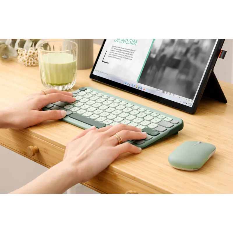 Bezdrôtová Bluetooth klávesnica ASUS Marshmallow KW100 — US International rozloženie, kompaktný dizajn