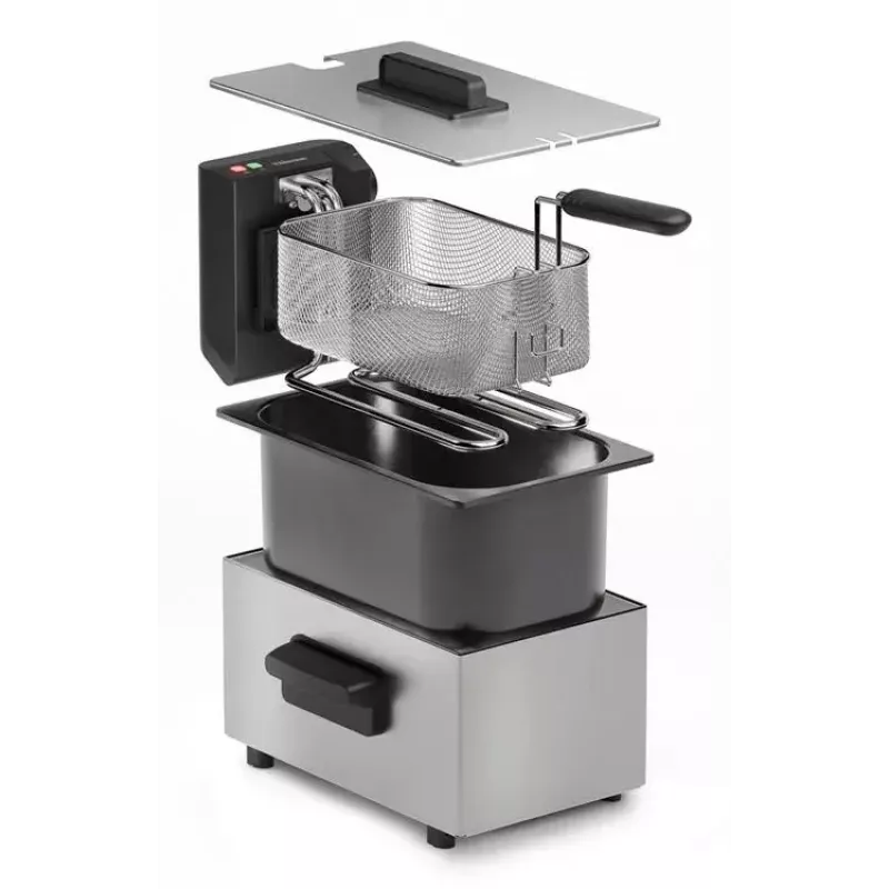Fritéza Tristar FR-9334 – jedna 3 L kapacita, 2000 W, otočný regulátor, strieborná