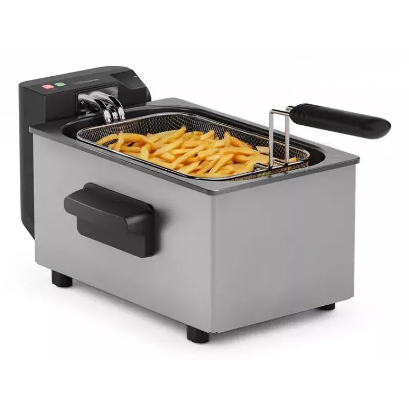 Fritéza Tristar FR-9334 – jedna 3 L kapacita, 2000 W, otočný regulátor, strieborná