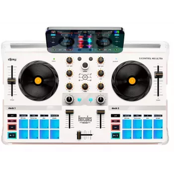 DJ kontroler Hercules DJControl Mix Ultra – biela, mobilný Bluetooth kontroler