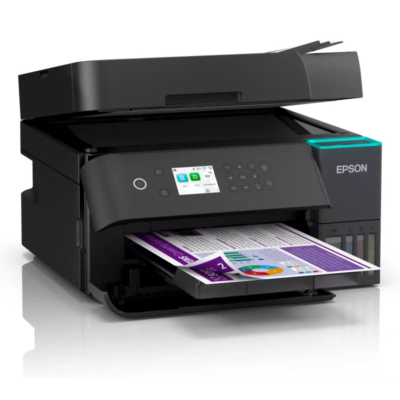 Multifunkčná atramentová tlačiareň Epson EcoTank L6370 — farebná, A4, 4800x1200 DPI, Wi‑Fi, Ethernet