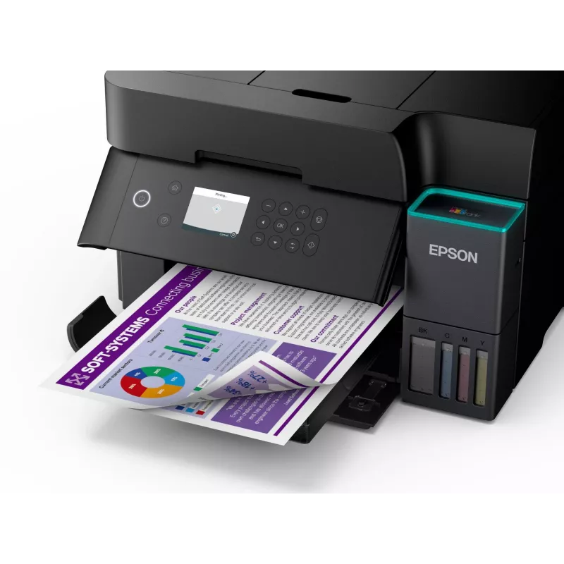 Multifunkčná atramentová tlačiareň Epson EcoTank L6370 — farebná, A4, 4800x1200 DPI, Wi‑Fi, Ethernet