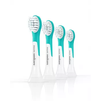 Sonicare For Kids náhradné hlavice Philips HX6034/90 — 4 ks v balení, modrá/biela, výmena každé 3 mesiace