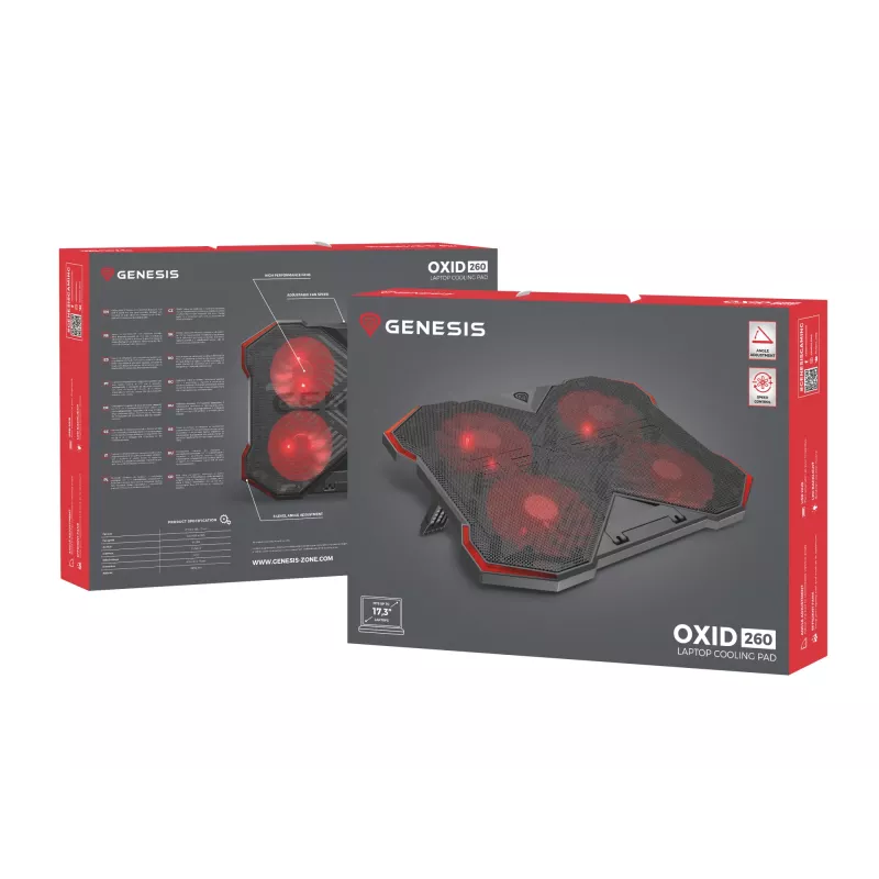 GENESIS Oxid 260 chladiaci podložka pod notebook 43,9 cm (17,3