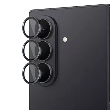 Ochranné sklo na fotoaparát 3MK pre Samsung Galaxy Z Fold 7 — tvrdené sklo, čierna