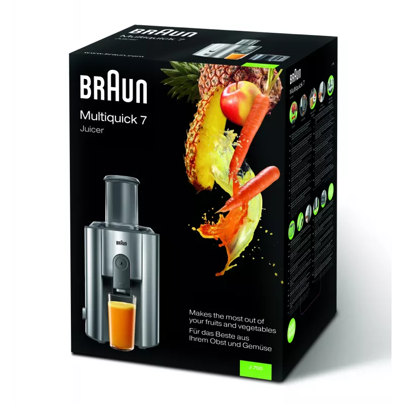 Braun Multiquick 7 odšťavovač J 700 odstredivý odšťavovač 1000 W nehrdzavejúca oceľ