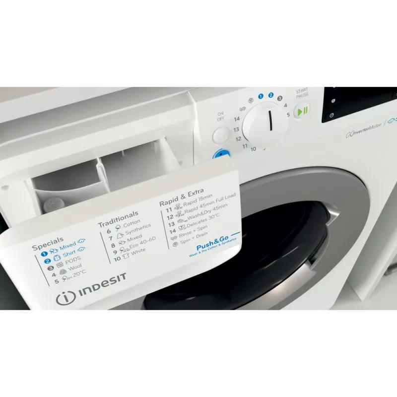 Indesit BDE 76435 WSV EE práčka so sušičkou s predným plnením voľne stojaca biela