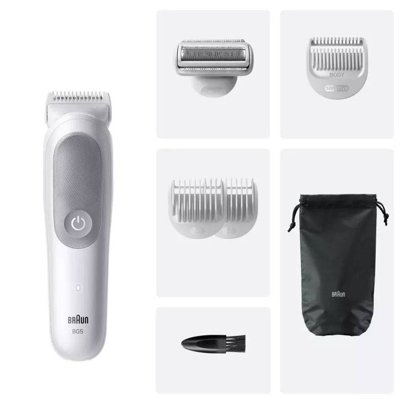 Braun Series 5 zastrihávač/strúhadlo na chlpy na tele, svetlosivá