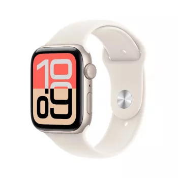 Apple Watch SE 3 GPS 44 mm puzdro Starlight hliník s remienkom Starlight Sport S/M