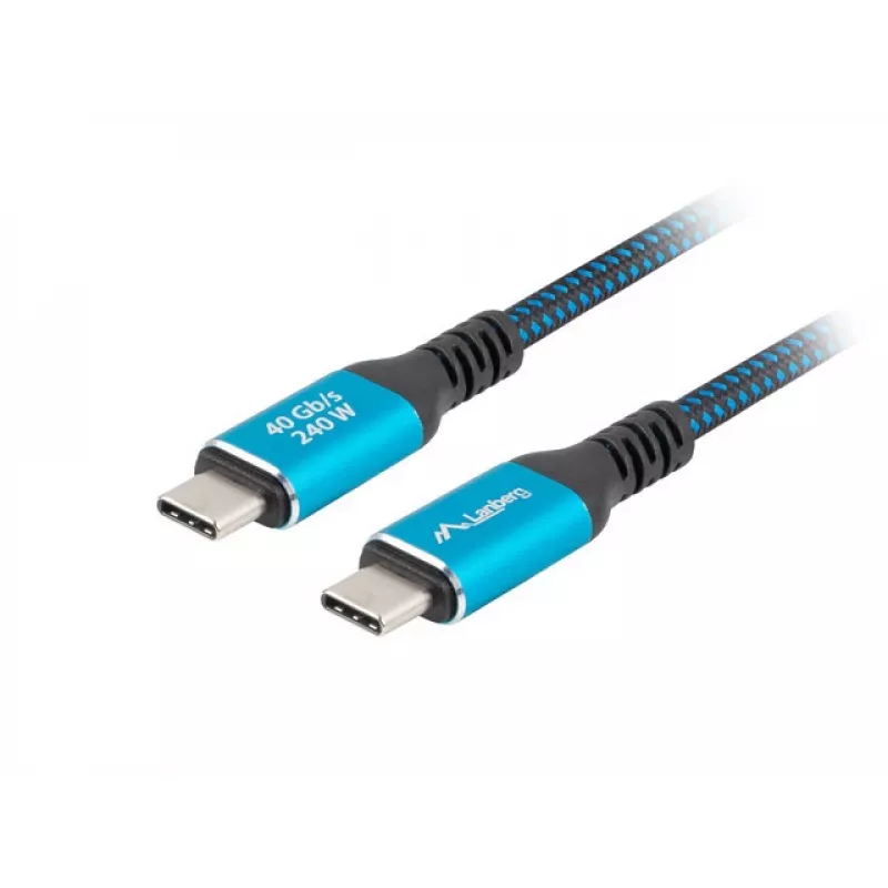 Lanberg CA-CMCM-44CU-0005-BK kábel USB-C M/M USB4 0,5 m, 240 W, 8K 60 Hz