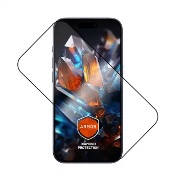 Ochranná fólia displeja FIXED pre Apple iPhone 17 Pro — tvrdené sklo, čierna, Armor dizajn, aplikátor proti prachu, AR vrstva