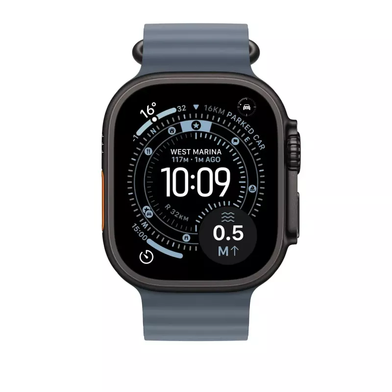 APPLE 49mm Anchor blue Ocean Band – čierny titánový povrch