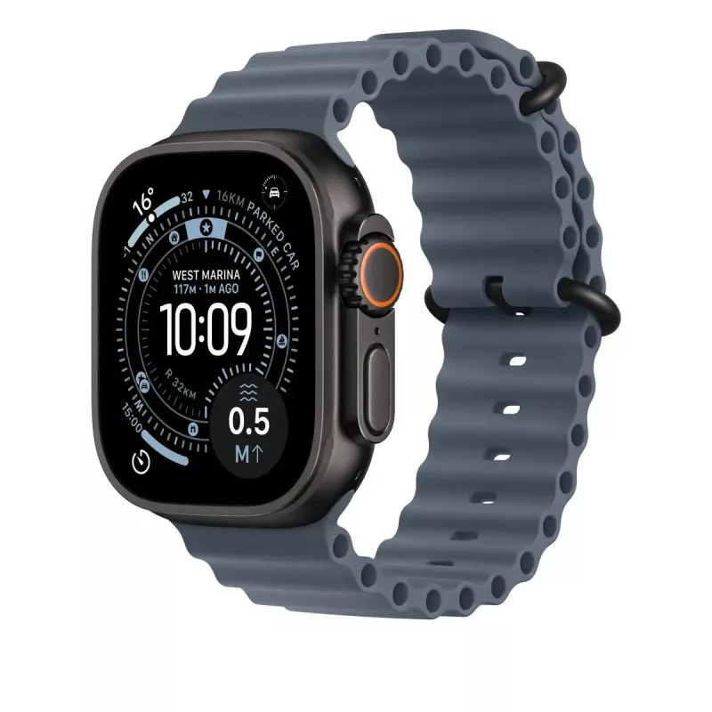 APPLE 49mm Anchor blue Ocean Band – čierny titánový povrch