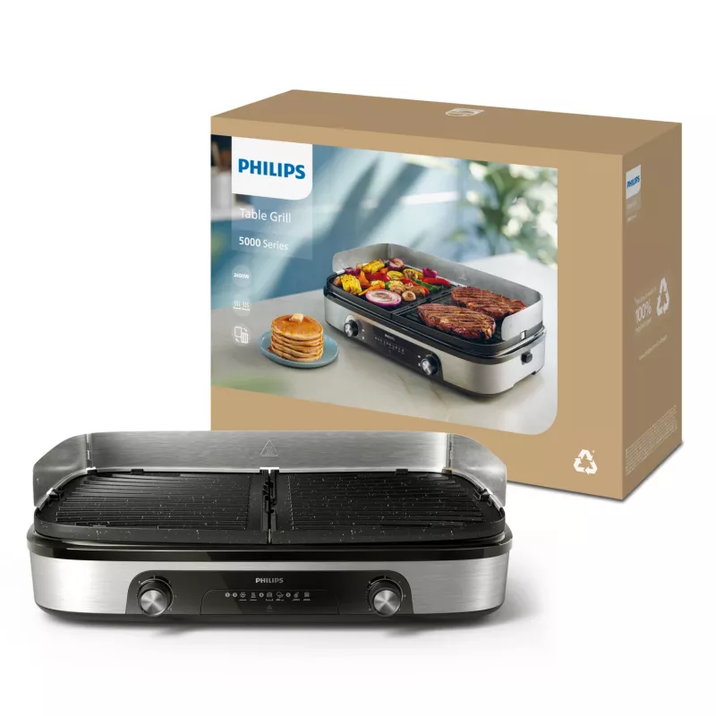 Elektrický gril Philips HD6222/90 2400 W čierny nehrdzavejúca oceľ