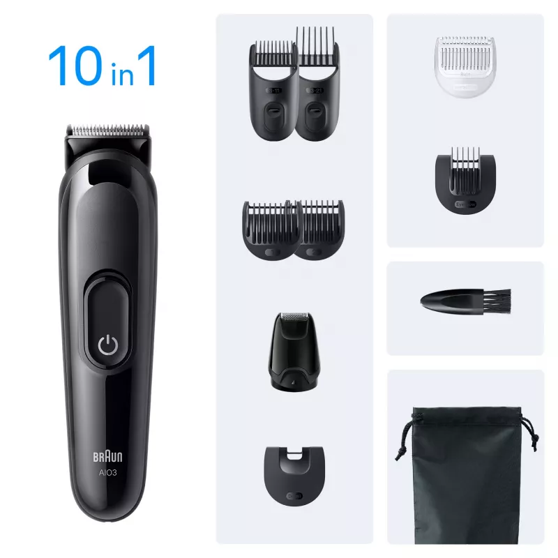 Braun AIO3560 zastrihávač vlasov/strojček čierny 14 nikel-metalhydrid (NiMH)