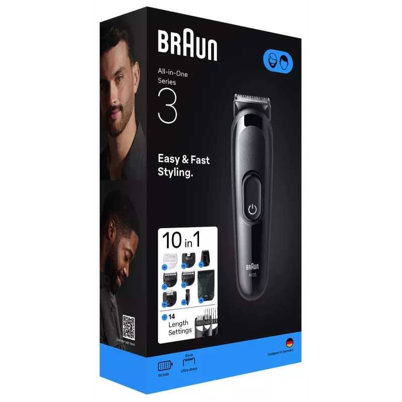 Braun AIO3560 zastrihávač vlasov/strojček čierny 14 nikel-metalhydrid (NiMH)