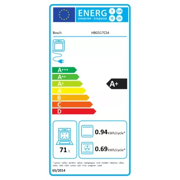 Vstavaná rúra Bosch HBG517CS4 71 L objem A+ energetická trieda čierna