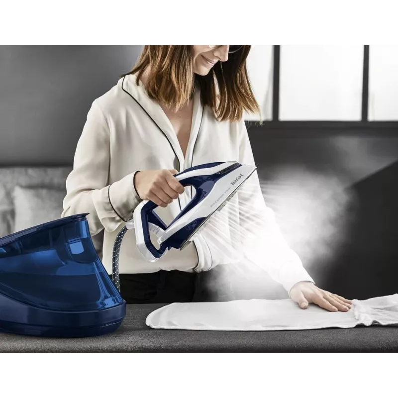 Tefal Pro Express Vision GV9812 3000 W 1,1 L Durilium AirGlide Autoclean žehliaca plocha modrá, biela