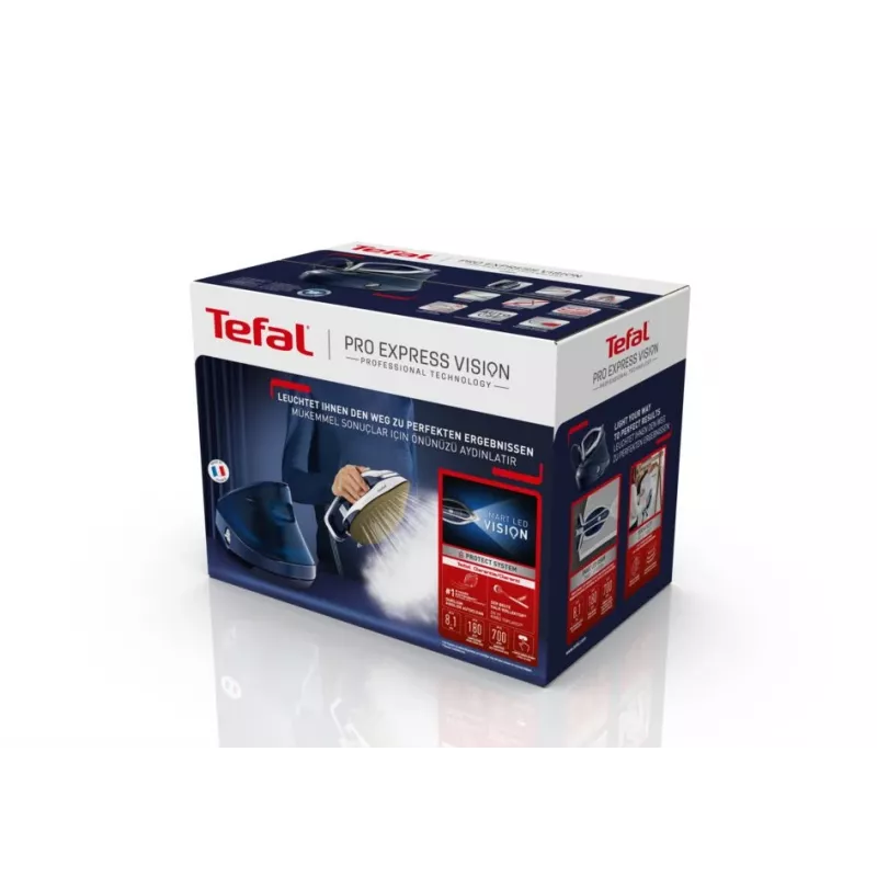 Tefal Pro Express Vision GV9812 3000 W 1,1 L Durilium AirGlide Autoclean žehliaca plocha modrá, biela