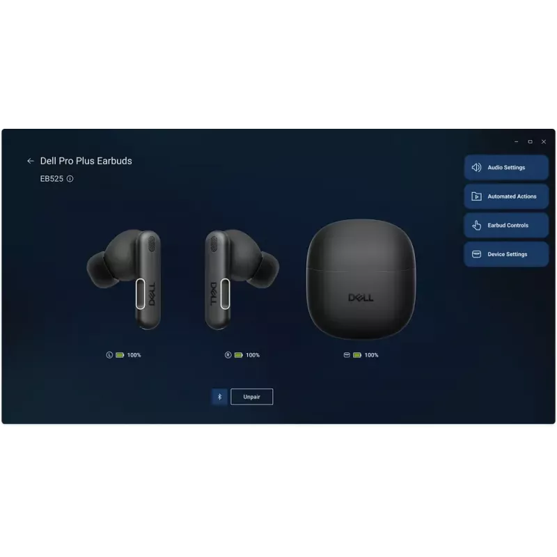 DELL EB525 headset True Wireless Stereo (TWS) In-Ear Calls/Music Bluetooth čierny