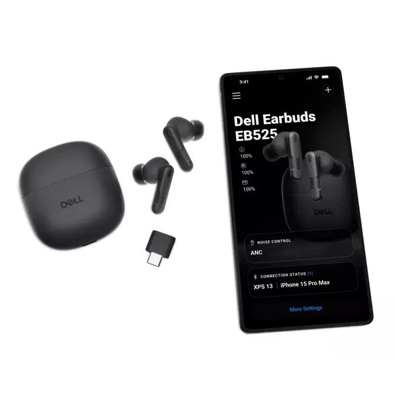 DELL EB525 headset True Wireless Stereo (TWS) In-Ear Calls/Music Bluetooth čierny