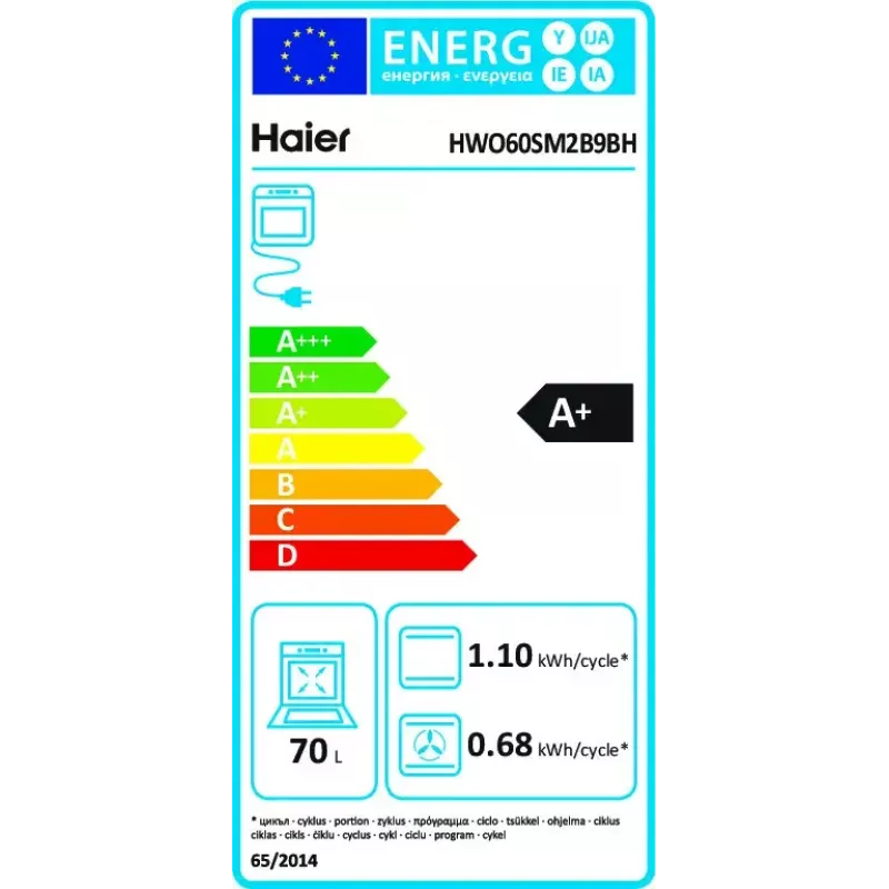 Vstavaná rúra Haier I-Message Series 2 HWO60SM2B9BH 70L 3500W čierna