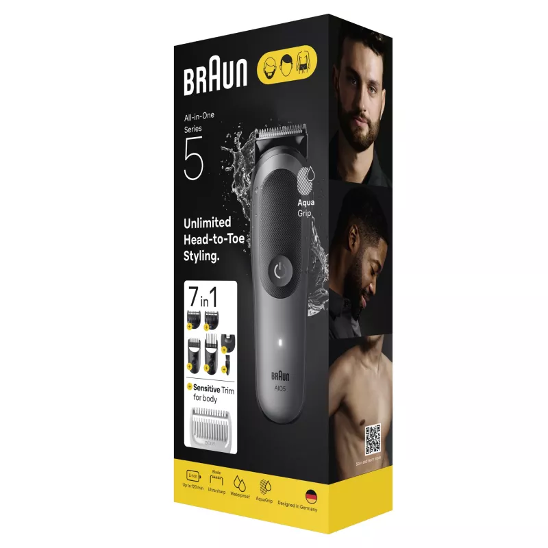 Braun Series 5 AIO5520 All-in-One sada na starostlivosť 7 v 1, bezdrôtová, 14 nastavení dĺžky, čierna