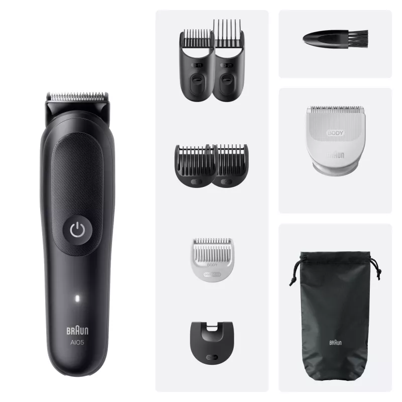 Braun Series 5 AIO5540 All-In-One Style Kit zastrihávač vlasov 9 v 1, umývateľný, čierny