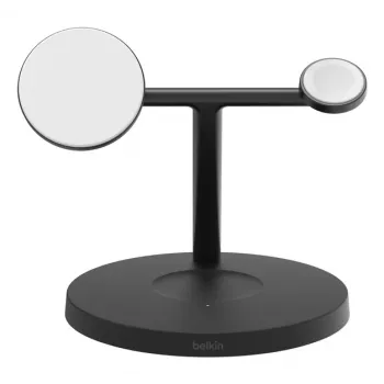 BELKIN bezdrôtový nabíjací stojan – Boost Charge Pro – 3-in-1 s Qi2 15W – čierny